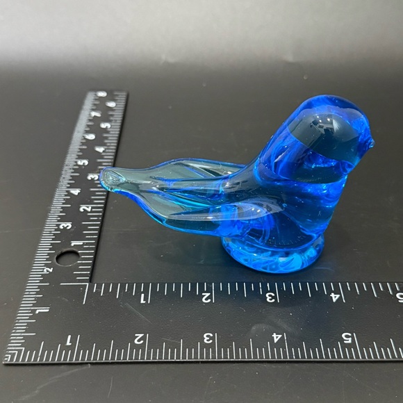 Vintage 1987 Signed Leo Ward Bluebird Of Happiness Art Glass Blue Bird Figurine - Picture 7 of 16